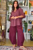 Vivienne Plaid Heathcliff Blouse Burgundy & Russet